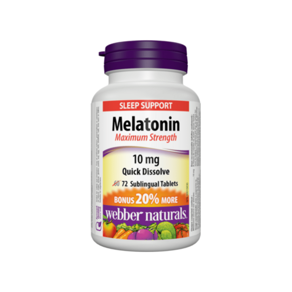 Webber Naturals® Maximum Strength Melatonin, 10 mg Quick Dissolve - DrugSmart Pharmacy